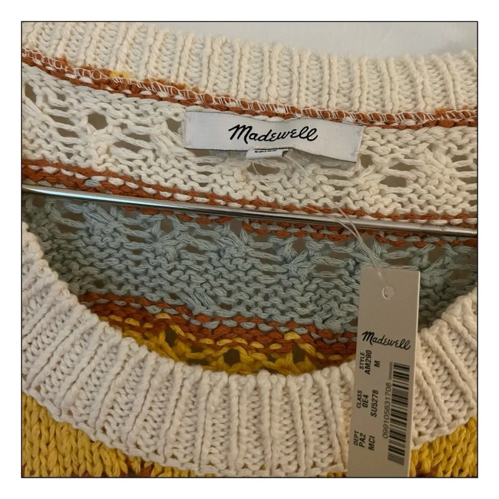 NWT Madewell Chunky Striped Short Sleeve Sweater Tee - Picture 6 of 10